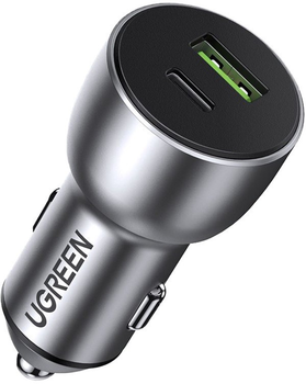 Автомобільний зарядний пристрій Ugreen CD213 42.5W USB Type-C PD + USB-A QC Fast Car Charger Gray (UGR-60980)