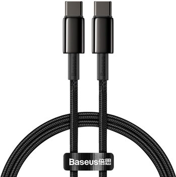 Кабель Baseus Tungsten Gold Fast Charging Data Cable Type-C to Type-C 100W 2 м Black (CATWJ-A01)