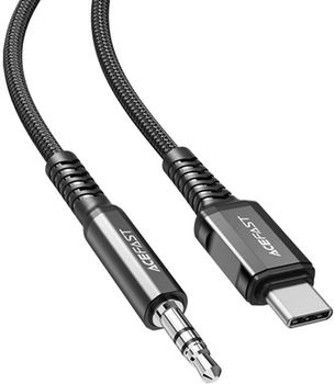 Kabel Acefast C1-08 Kabel audio ze stopu aluminium USB-C 3.5 mm Czarny (AFC1-08B)