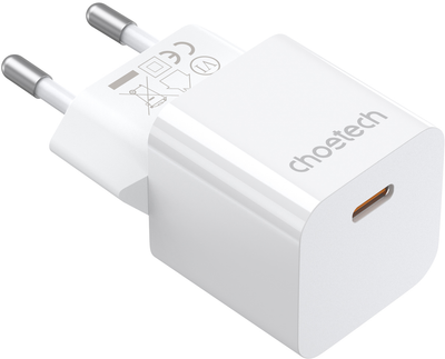 Мережевий зарядний пристрій CHOETECH PD5010-EU-WH 20W USB Type-C