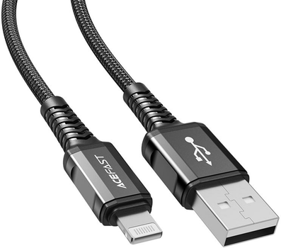 Kabel Acefast C1-02 USB na IP 2.4A 1.2 m. nylonowe złącza aluminiowe Czarny (AFC1-02B)