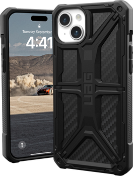 Etui Urban Armor Gear Monarch do Apple iPhone 15 Plus Carbon Fibre (114309114242)