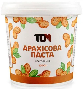 Арахисовая паста (масло) TOM peanut butter 1 кг классическая