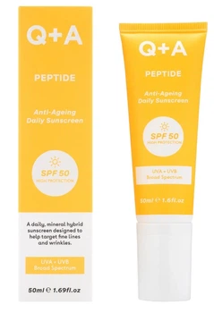 Солнцезащитный крем для лица антивозрастной Q+A Peptide Anti-Ageing Daily Sunscreen 50 мл
