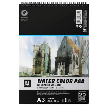 Альбом для акварели Art Nation Water Color Pad формат А3 на спирали 200г/м2