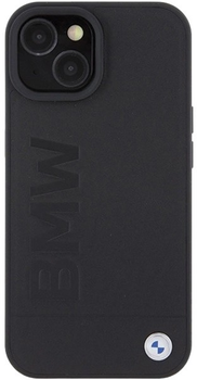 Панель BMW Leather Hot Stamp для iPhone 15 Plus Black (3666339170820)