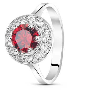 Серебряное кольцо с красным фианитом Луна ПДК37ЦГ 18р.