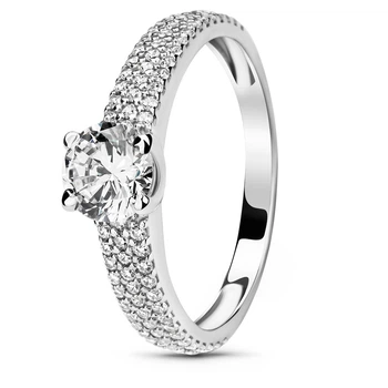 Серебряное кольцо с фианитами Солнце ПДК64 18.5р.