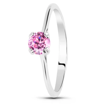 Серебряное кольцо с розовым фианитом Горох К2094ЦР 15р.