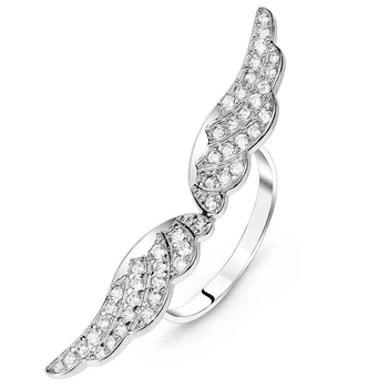 Серебряное кольцо с фианитами Крылья ФК359ЦБ 18.5р.