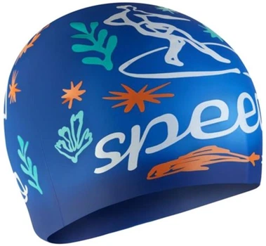 Шапка для плавания Speedo SLOGAN PRT CAP JU/JF/JM синий Дет OSFM 8-0838616700