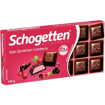 Шоколад Шогеттен черный с клюквой Schogetten cranberry 100g
