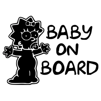 Наклейка на Авто / Мото / Вітрину на Скло Кузов "Baby in car/Дитина в машині/Малюк за кермом - Сімпсони #2"