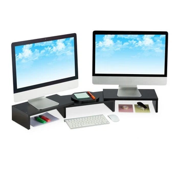 Подставка на 2 монитора черная 11x104x20,5см