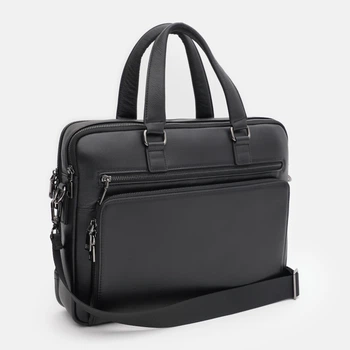 Сумка портфель мужская из натуральной кожи Palmera K107564-3bl Черная (ROZ6501013035)