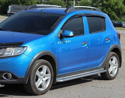 Боковые пороги подножки площадки на Renault Sandero Stepway 12- d60х1,6мм Рено Сандеро Степвей ST5990