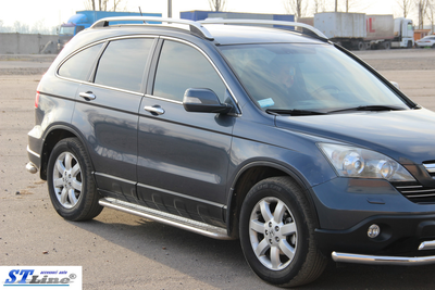 Боковые пороги подножки площадки на HONDA CR-V 06-10 d60х1,6мм Хонда СРВ ST5253
