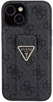 Панель Guess Grip Stand 4G Triangle Strass для iPhone 15 Black (3666339197292)