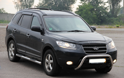 Боковые пороги подножки труба с накладками на Hyundai Santa Fe 06-12 d60х1,6мм Хендай Санта Фе ST5313