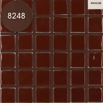 Мозаика АкваМо коричневая MK25108 Brown 31.7х31.7 стеклянная для ванны, душевой,кухни за 1 ШТ