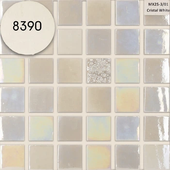 Мозаика АкваМо MX25-3/01 Cristal White 31.7х31.7 стеклянная для ванны, душевой,кухни,хамама,бассейна за 1 ШТ