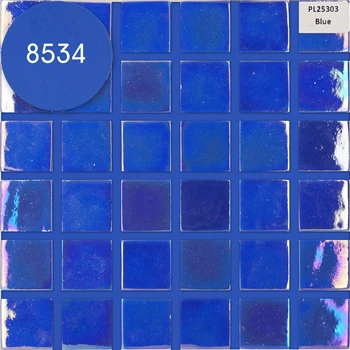 Мозаика АкваМо синяя,перламутровая PL25303 Blue 31.7х31.7 стеклянная для ванны, душевой,бассейна за 1 ШТ