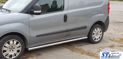 Боковые пороги подножки труба на LWB Fiat Doblo 10-15 d60х1,6мм Фиат Добло ST5086