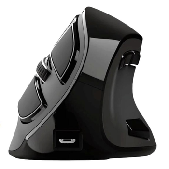 Бездротова вертикальна комп'ютерна миша Souris з Bluetooth 5.0 для 3 пристроїв одночасно, 9 кнопок, чорна (88053882)