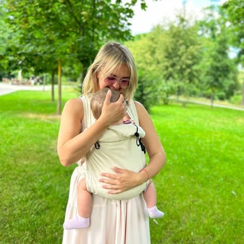 Май-слінг з народження бежевий льон