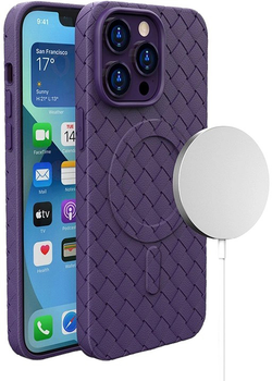 Etui plecki Hurtel MagSafe Woven Case do Apple iPhone 15 Purple (9145576281277)