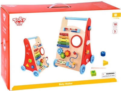 Chodzik Tooky Toy Wooden Activity Puzzle Toy Baby Walker (6970090046148)