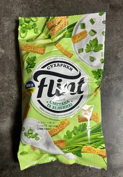 Сухарики Flint пшенично-житні Сметана із зеленню 60 г