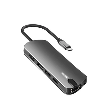Док-станція Type-C Remax RU-U50 Wosan Docking Station (6954851231974) Сірий