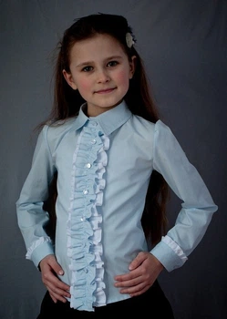 Блузка "Світ блуз" мод.2050 р.128 блакитна (1014336748)