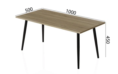 Стол журнальный Монтана Ferrum-decor 45x100x50 Черный металл ДСП Дуб Сонома 16 мм (MON1003)