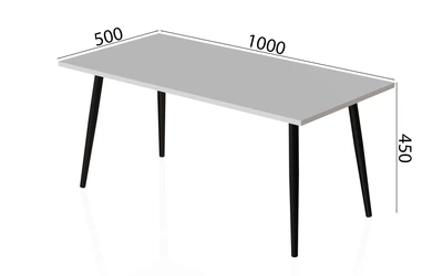 Стіл журнальний Монтана Ferrum-decor 45x100x50 Чорний метал ДСП Білий 16 мм (MON1006)