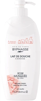 Крем-уход для душа Byphasse Caresse Shower Cream Rose Hip Шиповник 1 л (8436097093892)