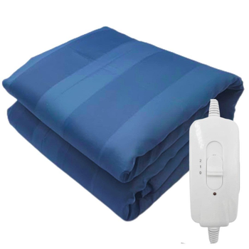 Электрическая простынь с подогревом односпальная Electric blanket, 75х150 см в водонепроницаемом чехле, 2 года гарантии, Турция, синее