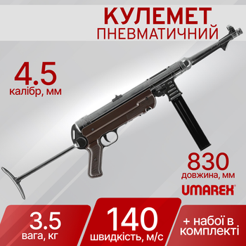 Пістолет-кулемет пневматичний Umarex Legends MP40 Blowback 4,5 мм Full Auto 5.8325X