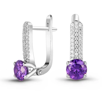 Серебряные серьги с аметистом Солнце ПДС64АМ