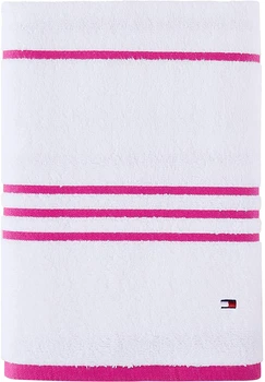 Полотенце хлопковое Tommy Hilfiger банное 76x138 см Modern American Бело-розовое (1159810759)