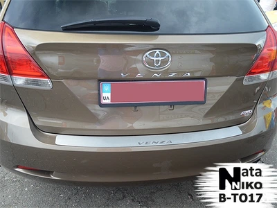 Накладка на бампер Toyota Venza FL 2012- без загиба без надписи NataNiko B-TO17