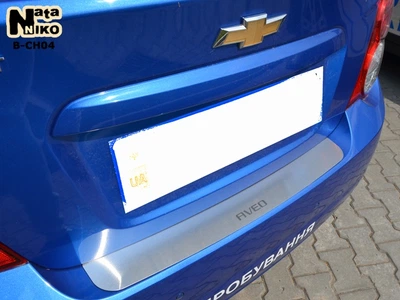 Накладка на бампер Chevrolet Aveo III 4D 2011- без загиба NataNiko B-CH04