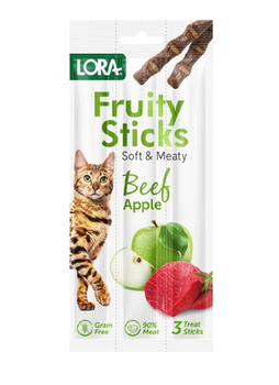 Лакомство для кошек Lora с говядиной и яблоком 3 шт/ 5 г