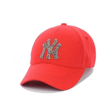Молодіжна кепка з камінням Нью Йорк (New York) One-size 54-57см Червоний