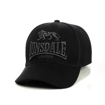 Молодежная кепка с вышивкой Лонсдейл (Lonsdale) One-size 56-59 см Черный с серым
