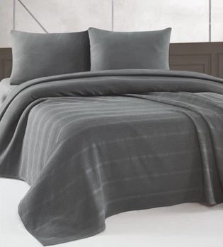 Плед-покривало Zastelli Dark Gray Waffle 160х220 см Вафельний Бавовна (2500001001603)