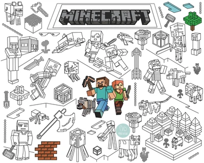 Раскраска Майнкрафт / Minecraft Мега большая раскраска 120х150 см
