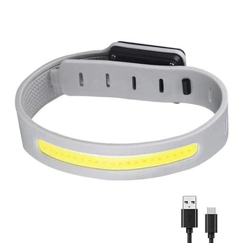 Світлодіодний LED браслет безпеки YD2307-COB(white+red), Waterproof, Li-Ion акумулятор., ЗП Type-C
