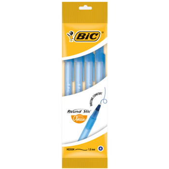 Набор шариковых ручек BIC Round Stic 1,0 мм 4 шт синие (bc944176)